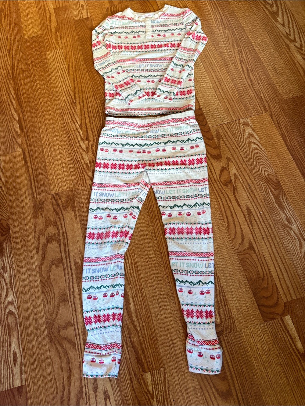 Wondershop Cream, Red and Green Fair Isle Kids Pajama Set